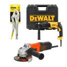 Combo Rotomartillo D25133K+Minipulidora g650-B3+Alicate Dewalt 84-371