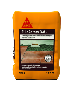 Sikaceram 230 Ba Grandes Formatos Gris Mortero Para Pegar Ceramica 50 kg