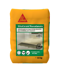 Sikaceram Porcelanato Gris Pega Enchape Cementicio De Baja Absorción En Interiores 50 kg
