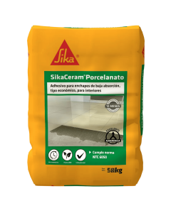Sikaceram Porcelanato Gris Pega Enchape Cementicio De Baja Absorción En Interiores 25 kg