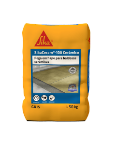 Sikaceram-100 Ceramico Gris Pega Enchape Para Baldosas Cerámicas 50 kg