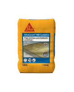 Sikaceram-100 Ceramico Gris Pega Enchape Para Baldosas Cerámicas 50 kg A.m.