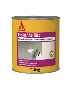Estuka Acrílico Estuco Para Interior Y Exterior 1.5 kg Sika