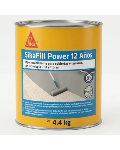 Sikafill Power 12 Años Gris Impermeabilizante Acrílico Para Cubiertas. Techos Y Terrazas 4.4 kg