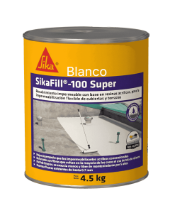 Sikafill 100 Super Blanco Impermeabilizante Acrílico Para Cubiertas. Techos Y Terrazas 4.5 kg
