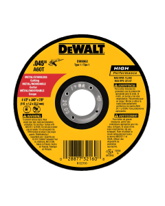 Disco Corte Fino 4-1/2 X 0.045 Para Metal Dewalt DW8062-AR