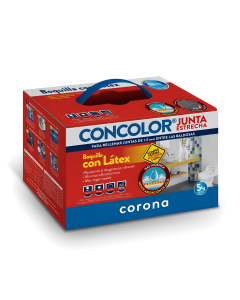 Boquilla Concolor Junta Estrecha Antihongo Super Blanco X5kg Corona