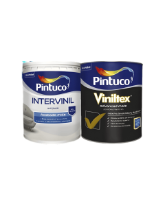 Kit Viniltex Blanco 1501 Galon + Cuarto Intervinil Blanco