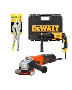 Combo Rotomartillo D25133K+Minipulidora g650-B3+Alicate Dewalt 84-371