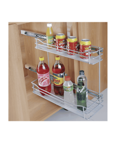 Despensa Botellero 2 Niveles Con Riel 21 Cm X 50 Cm X 44 Cm Gris Ref.431101