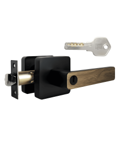 Cerradura cuadrada Manija Negro/Madera Alcoba Kl 123 A