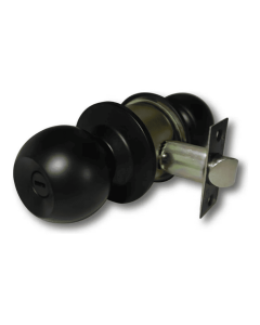 Cerradura De Pomo Cilindrico Metalico - Funcion Baño - Kl 501B - Tono Negro