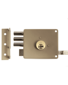 Cerradura De Sobreponer Tres Bulones - Kl 1050 Izquierda - Llave Punto Kl Segurity