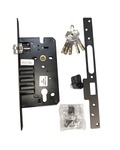 Cerradura Kl 300-60 N Black De Incrustar Puerta Principal + Cilindro C1300 Black