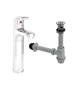 Conjunto Llave Lavamanos Monocontrol Alta Atlanta Mas Desague Sin Rebose Stretto