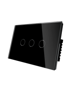 Interruptor Triple Smart Home Touch Black Wifi Gen2 Mercury