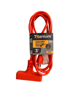 Extensión Eléctrica Naranja 3 m 3 X 14 3 Salidas Eme01 Titanium