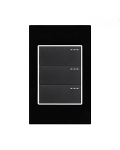 Interruptor Triple Incrustar Conmutable Negro Eti54 Project