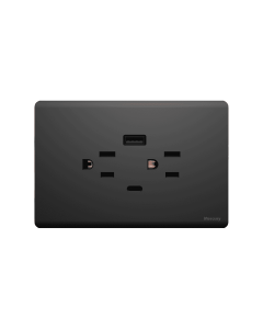 Toma Doble+Usb+Tipo C Carga Rápida 3A Black Infinity ETI292