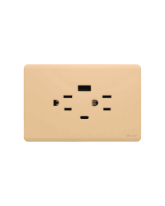 Toma Doble+Usb+Tipo C Carga Rápida 3A Gold Infinity ETI293