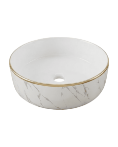 Lavamanos Marui Calacata White+Gold 35 cm YJ-117-4