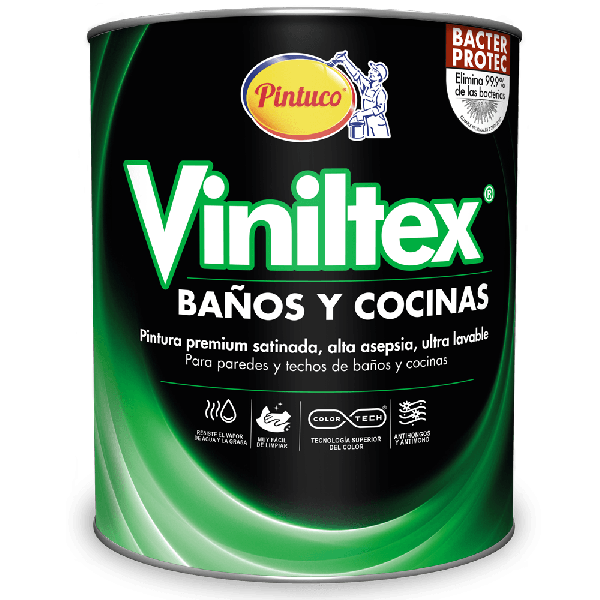 Viniltex Baño/Cocina Satinado Blanco 2001 Cuarto