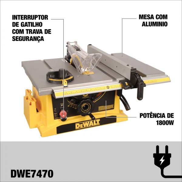 Sierra De Mesa De 10 Dewalt Dwe7470-B3 1800W 5000Rpm 