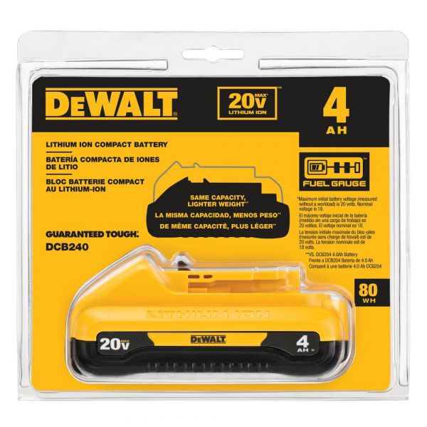 Bateria Ion Li Dewalt Dcb240 Compacto De 20 V