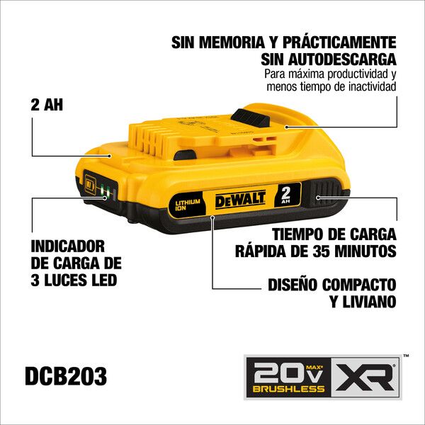  Bateria Xr 2Ah Dewalt Dcb203 20V Max