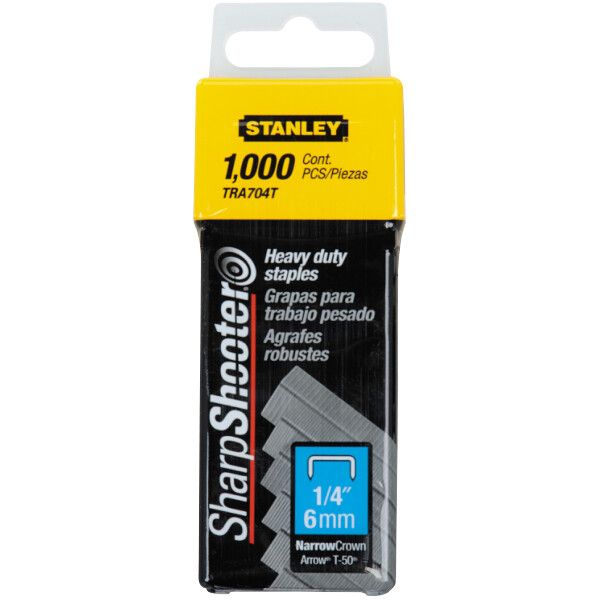 Grapas Trabajo Pesado Corona 1000Pc Stanley Tra704T