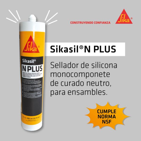 Sikasil N Plus Silicona Neutra Multipropósito, Transparente