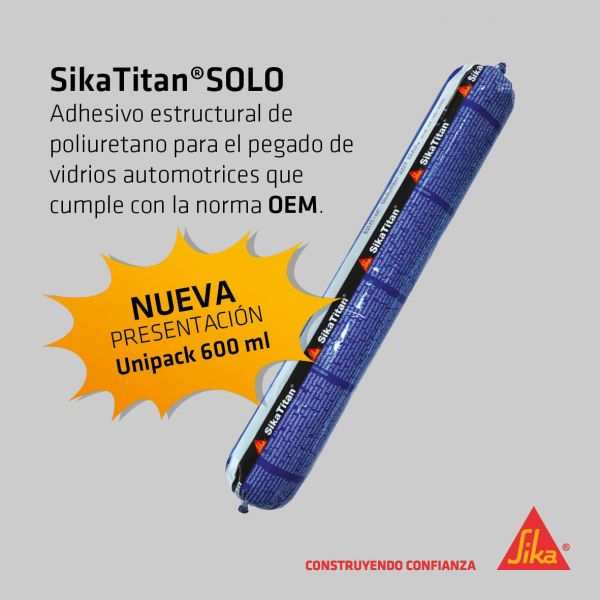 SIKATITAN SOLO ADHESIVO POLIURETANO PARA PARABRISAS, 600ML