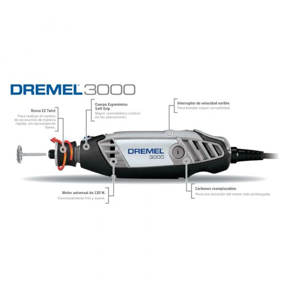 FRESADOR SERIE 3000 DREMEL 26Pz + 1 ADITAMENTO (F013.300.0PF-000)