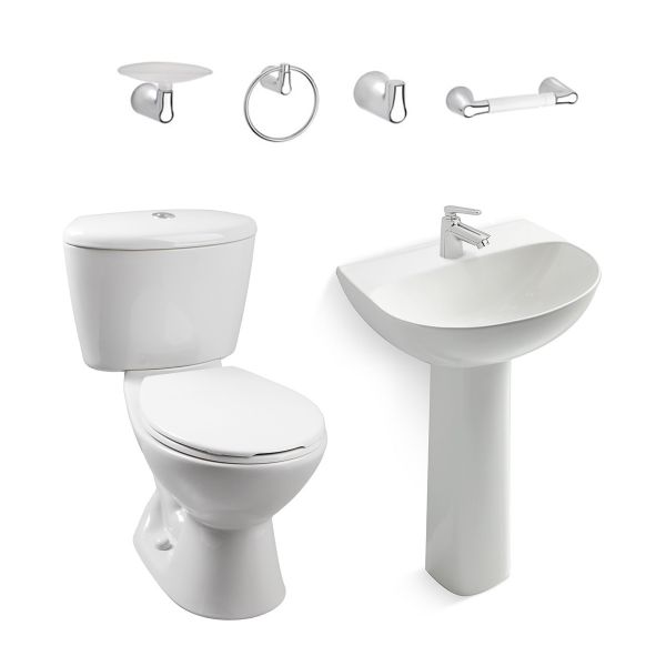 Combo Sanitario Manantial Con Pedestal Blanco