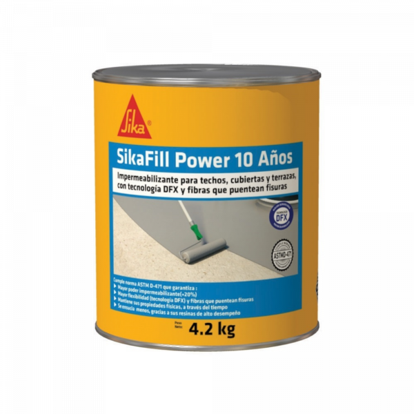 Sikafill Power 10 Blanco 4.2Kg Impermeabilizante Acrílico Para Cubiertas