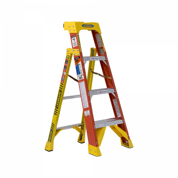 Escalera De Fibra De Vidrio 4 Peldaños  Werner Ladder L6204