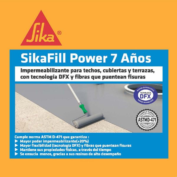 SIKAFILL POWER 7 AÑOS IMPERMEABILIZANTE PARA CUBIERTAS 4.2KG