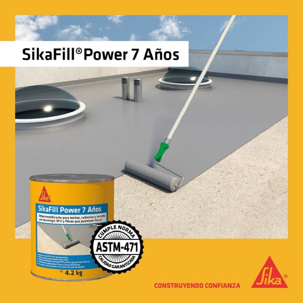 SIKAFILL POWER 7 AÑOS IMPERMEABILIZANTE PARA CUBIERTAS 4.2KG