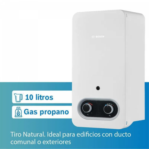 Calentador A Gas Bosch Therm 1400 F 10Lt+ Ducto Therm 1000 Glp