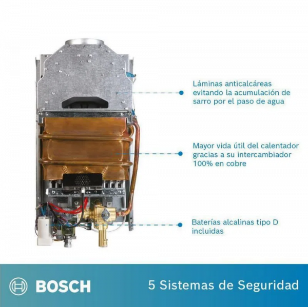 Calentador A Gas Bosch Therm 1400 F 10Lt+ Ducto Therm 1000 Glp