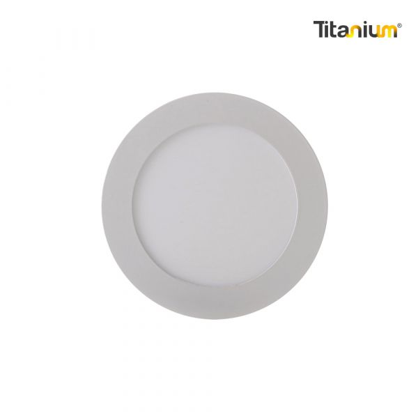 Panel Led Incrustar Redondo 9W 5 Titanium Tta04 Luz Blanca 6500K