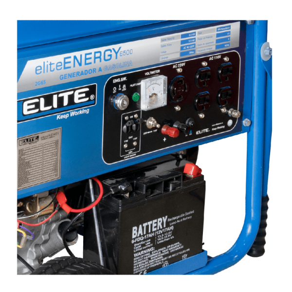 Generador eléctrico a gasolina 6.500 watts Elite 2G65