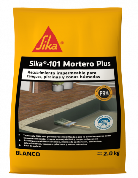 Sika-101 Mortero Plus Recubrimiento Impermeable Blanco 2Kg