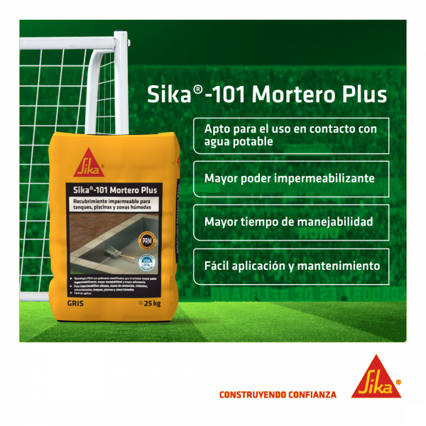 Sika-101 Mortero Plus Recubrimiento Impermeable Blanco 2Kg