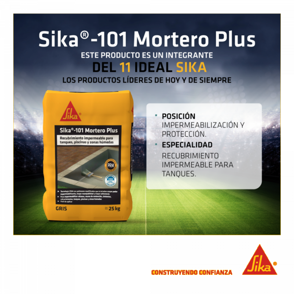 Sika-101 Mortero Plus Recubrimiento Impermeable Blanco 2Kg