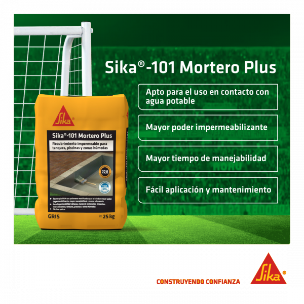 Sika 101 Mortero Plus Recubrimiento Impermeable Blanco x 50 kg Sika