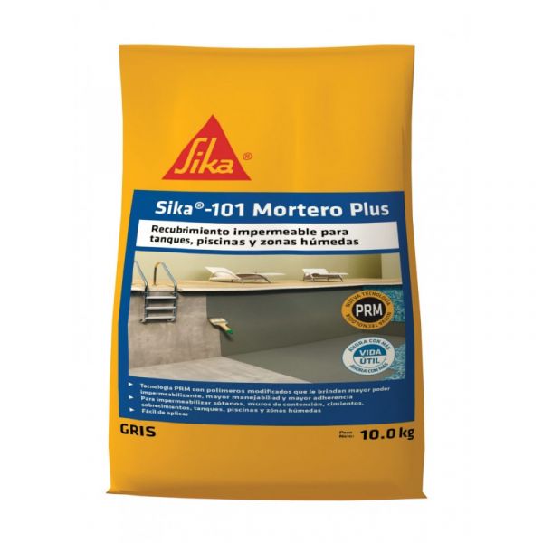 Sika-101 Mortero Plus Recubrimiento Impermeable Gris 10Kg