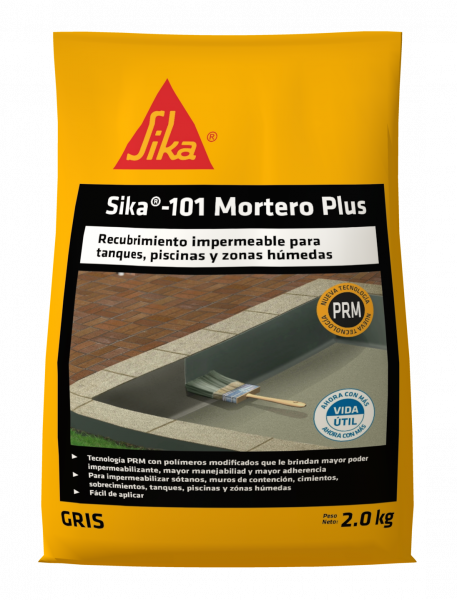 Sika-101 Mortero Plus Recubrimiento Impermeable Gris 2Kg