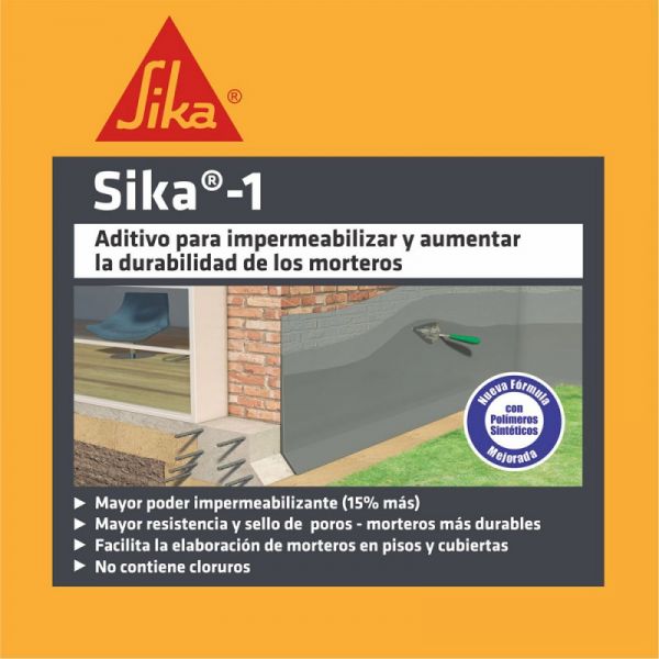 Sika-1 Aditivo Impermeabilizante Para Morteros Y Concretos 1Kg