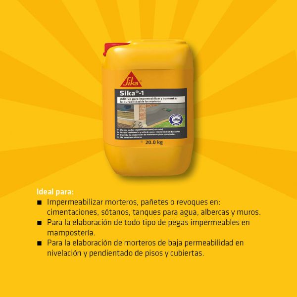 Sika-1 Aditivo Impermeabilizante Para Morteros Y Concretos 2Kg